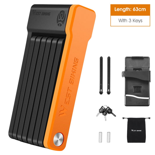 WEST BIKING Bicycle Anti-Theft Lightweight Folding Chain Lock