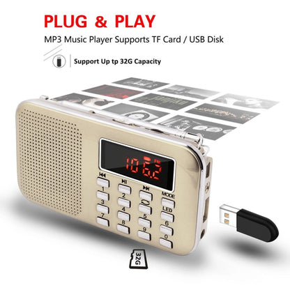 L-218AM  MP3 Radio Speaker Player Support TF Card USB with LED Flashlight Function