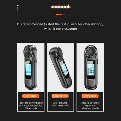 AM01  USB Rechageable Alcohol Tester Handheld Digital Alcohol Breath Tester, AM01