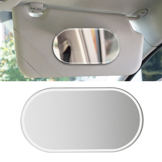 Sun Visor High-Definition Mirror Stainless Steel Makeup Mirror, Oval Small, Oval Large