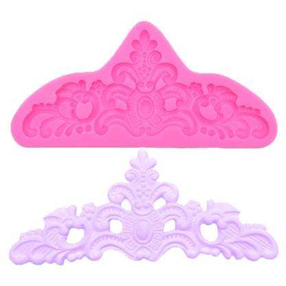 Retro Embossed Fondant Chocolate Cake Silicone Mold, Grey, Pink