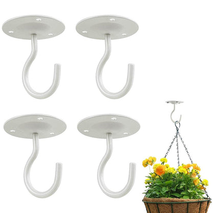 4 PCS Iron Ceiling Hook Balcony Flower Basket Hook Wall Clothes Hook