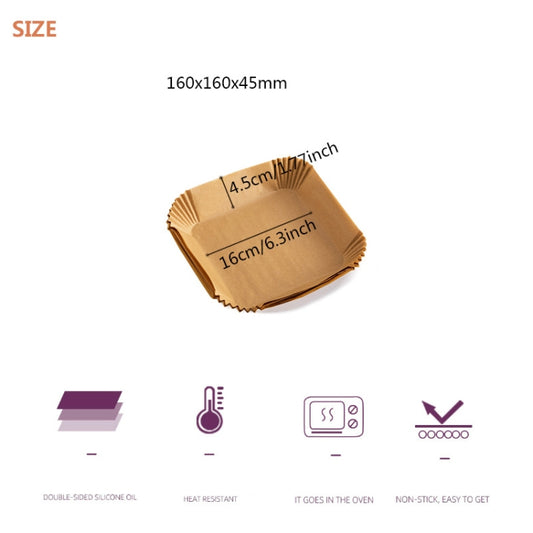 50pcs / Box Air Fryer Liner Baking Oil-absorbing Oil-proof Paper Tray, Normal Color 50 PCS, White 50 PCS