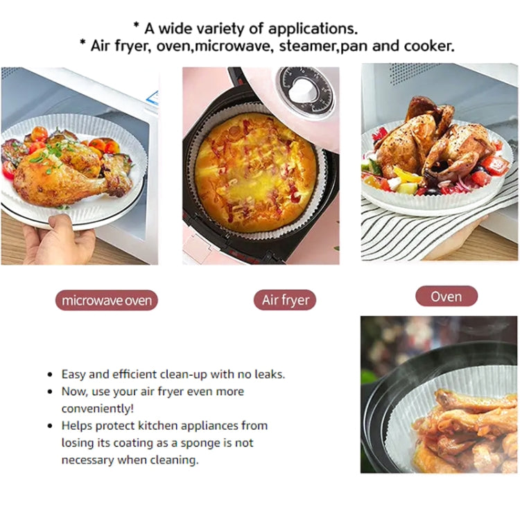 50pcs / Box Air Fryer Liner Baking Oil-absorbing Oil-proof Paper Tray, Normal Color 50 PCS, White 50 PCS