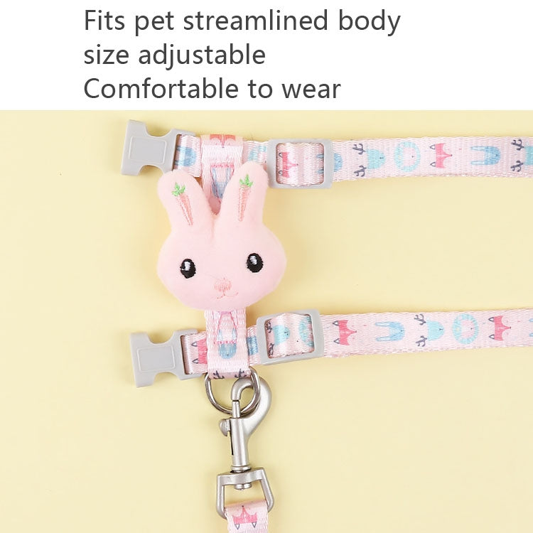 Rabbit Head Type Cat Traction Rope Anti-breakaway Adjustable Cat Leash, Small Suitable for Within 3kg, Large Suitable for 3-6kg