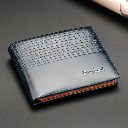 Baellerry KL017 Casual Short Embossed Wallet Horizontal Wallet For Men, Blue, Dark Brown, Light Coffee