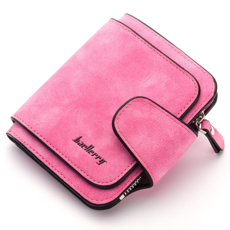 Baellerry Ladies Buckle Nubuck Leather Coin Purse Cute Small Fresh Student Wallet, Black, Rose Red, Light Blue, Brown, Light Pink, Grey, Deep Blue, Bright Red, Dark Red, Soot