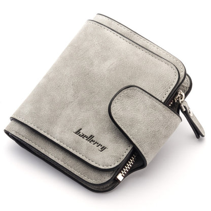 Baellerry Ladies Buckle Nubuck Leather Coin Purse Cute Small Fresh Student Wallet, Black, Rose Red, Light Blue, Brown, Light Pink, Grey, Deep Blue, Bright Red, Dark Red, Soot