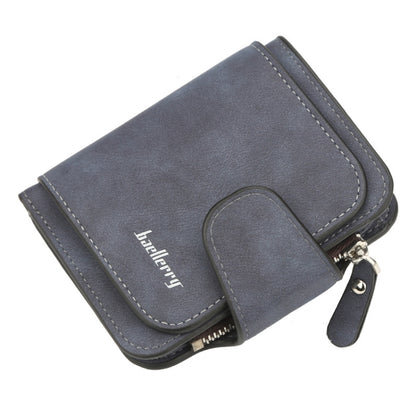 Baellerry Ladies Buckle Nubuck Leather Coin Purse Cute Small Fresh Student Wallet, Black, Rose Red, Light Blue, Brown, Light Pink, Grey, Deep Blue, Bright Red, Dark Red, Soot