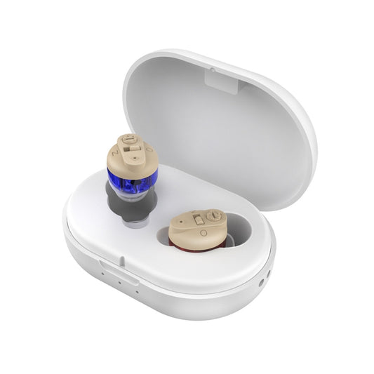 Old People Voice Amplifier Sound Collector Hearing Aid, Red Blue Double Machine + White Charging Bin, Red Blue Double Machine + Black Charging Bin, Skin Color Double Machine + Black Charging Bin, Skin Color Double Machine + White Charging Bin, Black���...