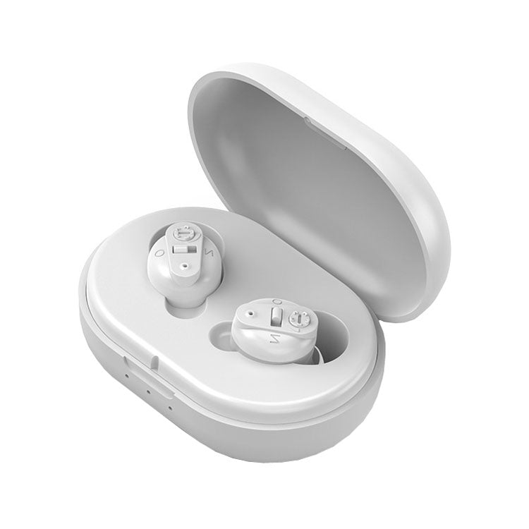 Old People Voice Amplifier Sound Collector Hearing Aid, Red Blue Double Machine + White Charging Bin, Red Blue Double Machine + Black Charging Bin, Skin Color Double Machine + Black Charging Bin, Skin Color Double Machine + White Charging Bin, Black���...