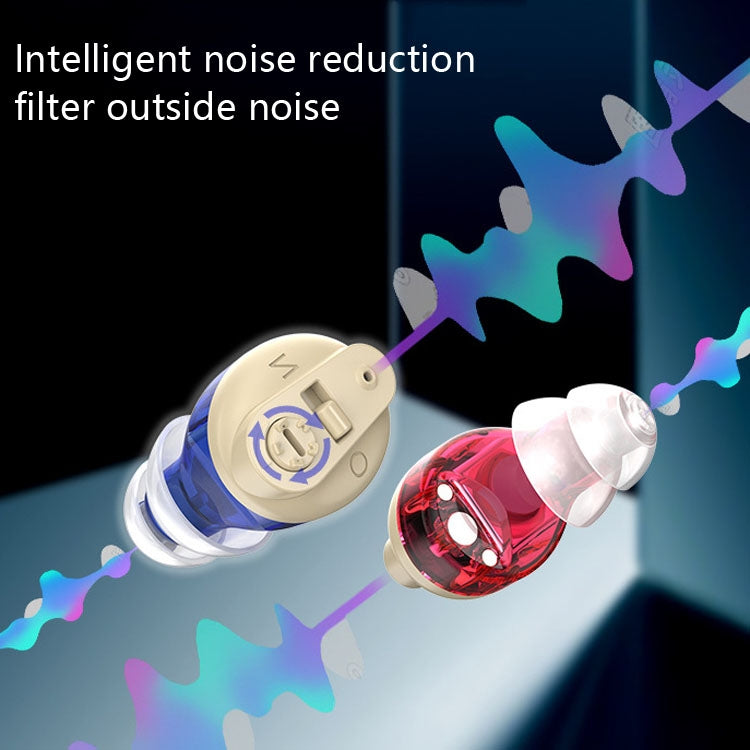 Old People Voice Amplifier Sound Collector Hearing Aid, Red Blue Double Machine + White Charging Bin, Red Blue Double Machine + Black Charging Bin, Skin Color Double Machine + Black Charging Bin, Skin Color Double Machine + White Charging Bin, Black���...