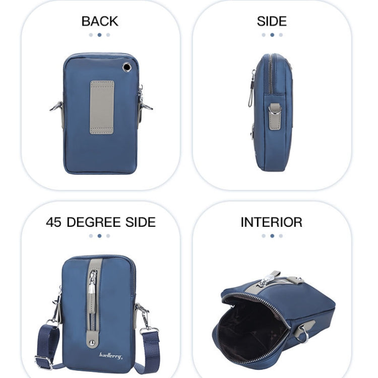 Baellerry Men Shoulder Bag Simple Casual Large Capacity Messenger Bag Business Zipper Wallet, Blue, Black, Grey