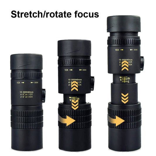 10-300x40 Monocular HD Telescope BAK4 Prism Telescope,Style: