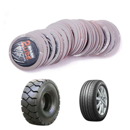 Nirichie 60mm Round Car Tire Repair Patch Tire Repair Cold Patch Film, 60mm Round Car Tire Patch