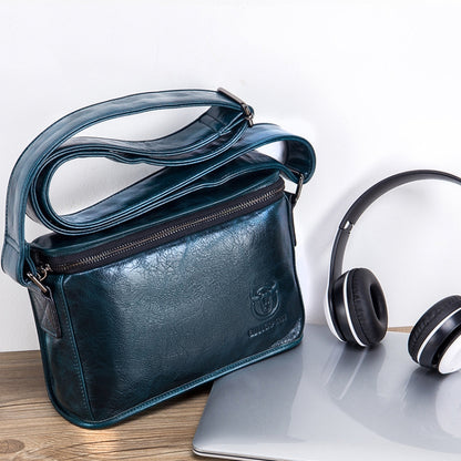 BULL CAPTAIN Leather Shoulder Messenger Bag For Men