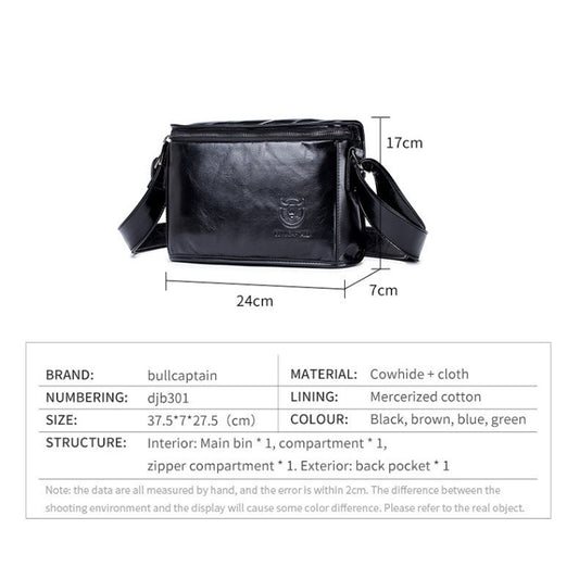 BULL CAPTAIN Leather Shoulder Messenger Bag For Men