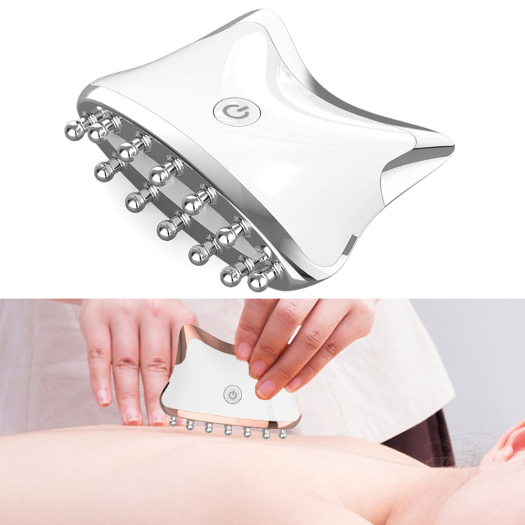 SM-2102 EMS Color Light Meridian Dredging Scraping Massager, White Gold, White Silver