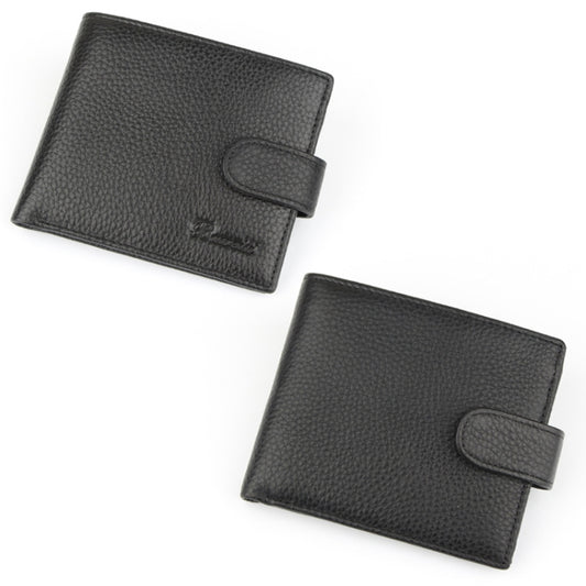 Anti-Theft Brush RFID Men Wallet Short Strap Button Multi-Card Layer Men Wallet, 965013, K-8006