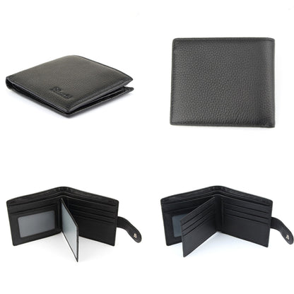 Anti-Theft Brush RFID Men Wallet Short Strap Button Multi-Card Layer Men Wallet, 965013, K-8006