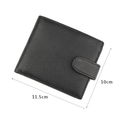 Anti-Theft Brush RFID Men Wallet Short Strap Button Multi-Card Layer Men Wallet, 965013, K-8006