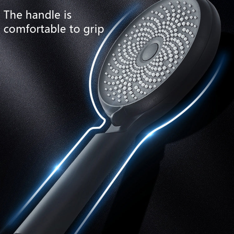 Home Handheld Silicone Supercharged Shower Nozzle, Style:, White, Black, Silver, White+Soft Tube+Space Aluminum Seat, Black+Soft Tube+Space Aluminum Seat, Silver+Soft Tube+Space Aluminum Seat