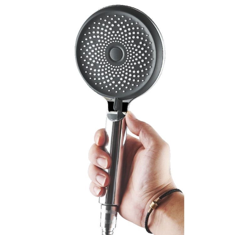 Home Handheld Silicone Supercharged Shower Nozzle, Style:, White, Black, Silver, White+Soft Tube+Space Aluminum Seat, Black+Soft Tube+Space Aluminum Seat, Silver+Soft Tube+Space Aluminum Seat