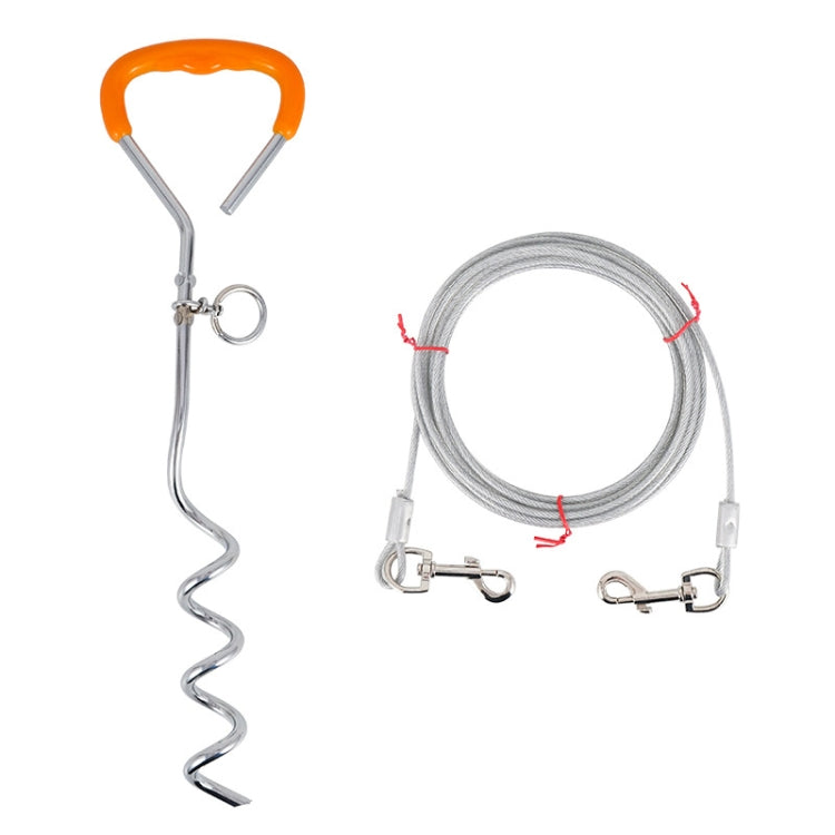 Outdoor Pet Leash Stainless Steel Ground Nail Fixing Bolt, Specification：, Upgrade + Wire Rope, Classic + Wire Rope