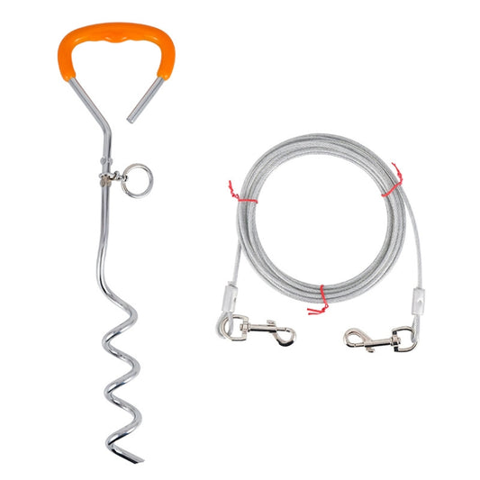 Outdoor Pet Leash Stainless Steel Ground Nail Fixing Bolt, Specification：, Upgrade + Wire Rope, Classic + Wire Rope
