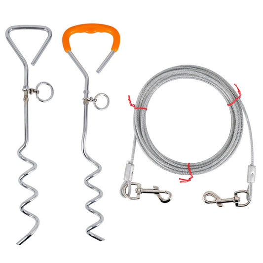 Outdoor Pet Leash Stainless Steel Ground Nail Fixing Bolt, Specification：, Upgrade + Wire Rope, Classic + Wire Rope