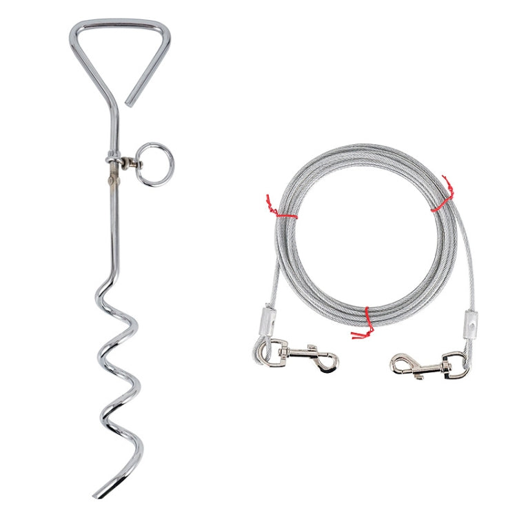 Outdoor Pet Leash Stainless Steel Ground Nail Fixing Bolt, Specification：, Upgrade + Wire Rope, Classic + Wire Rope