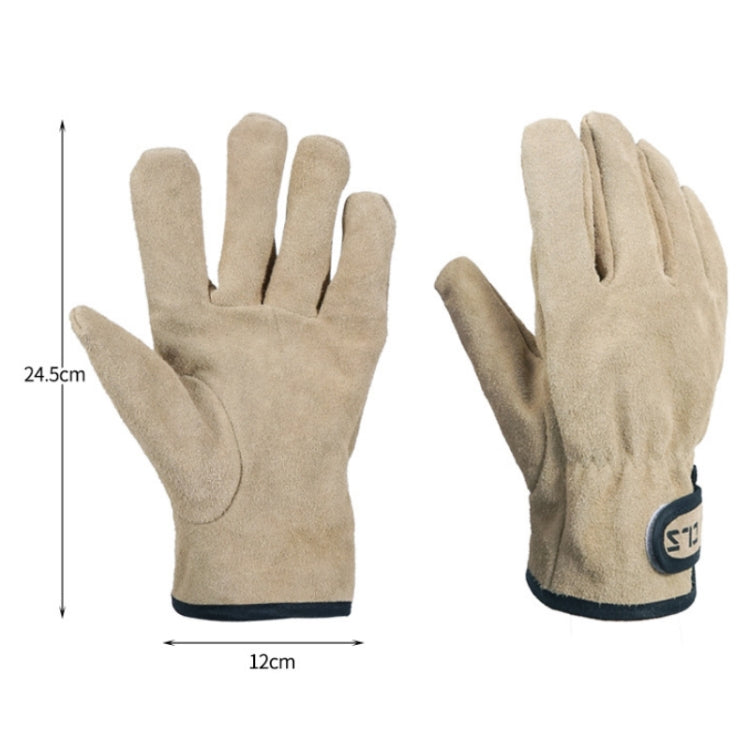CLS Outdoor Cookout Barbecue Heat Resistant Protective Cowhide Gloves