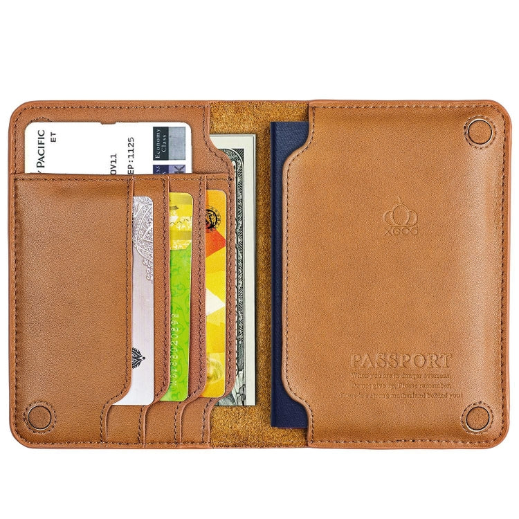 Men Wallet Cowhide Passport Bag Ticket Holder Multifunctional Card Holder, Black, Brown