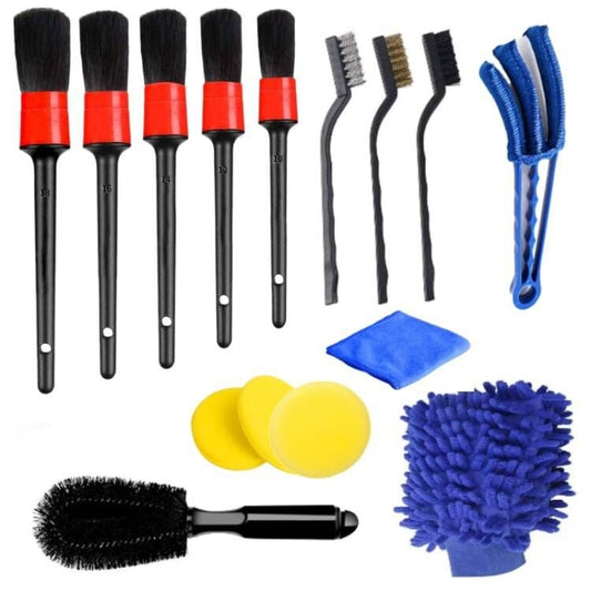 Car Cleaning Brush Wax Sponge Car Wash Tool Brush, 15 PCS / Set