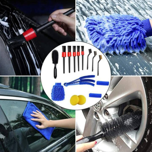 Car Cleaning Brush Wax Sponge Car Wash Tool Brush, 15 PCS / Set