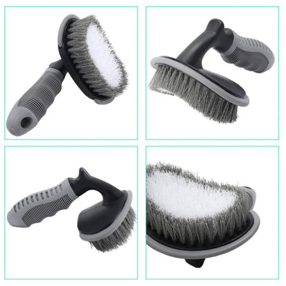 Car Wash Tool Brush Car Tires Brush Double Strand Wheel Brush, 12 PCS / Set Gray