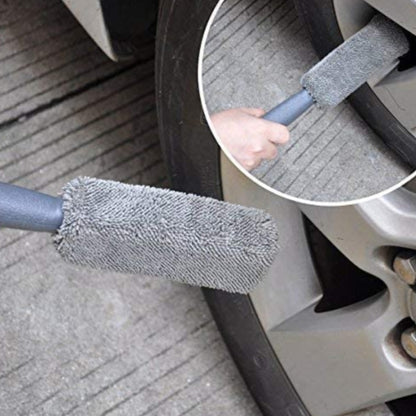 Car Wash Tool Brush Car Tires Brush Double Strand Wheel Brush, 12 PCS / Set Gray