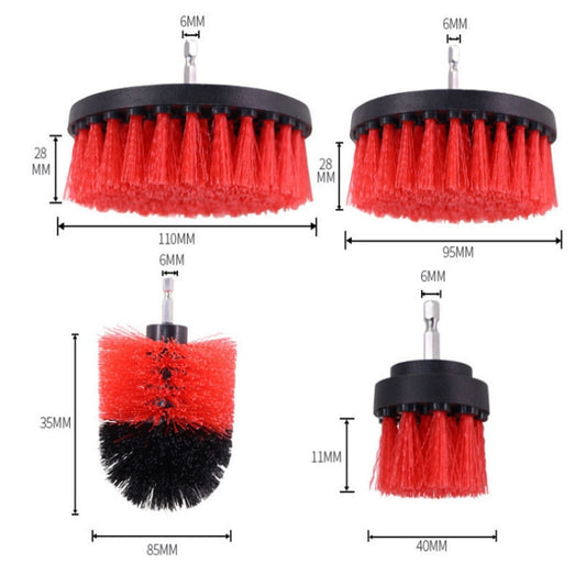 16 PCS / Set Car Washing Tool Brush Drill Cleaning Brush Tire Cleaning Floor Brush, 16 PCS / Set Red, 16 PCS / Set Blue