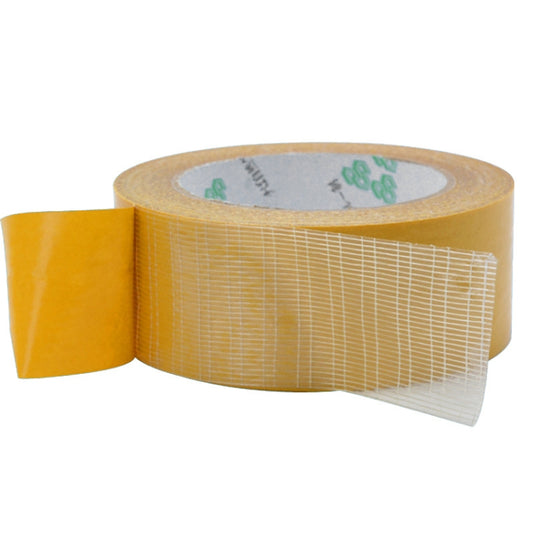 Double-sided Fiberglass Grid Sticky Adhesive Fiber Transparent Mesh Tape, 2 PCS 5mmx50 m, 8mmx50 m, 10mmx50 m, 15mmx50 m, 20mmx50 m, 25mmx50 m, 30mmx50 m, 40mmx50 m, 50mmx50 m