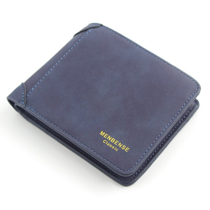 Menbense Matte Short Large Capacity Fashion Casual Adapter Male Wallet, Light Grey, Navy Blue, Black, Dark Gray, Light Brown