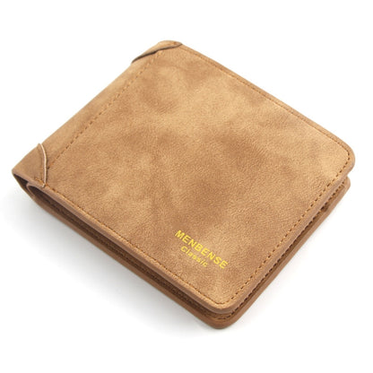 Menbense Matte Short Large Capacity Fashion Casual Adapter Male Wallet, Light Grey, Navy Blue, Black, Dark Gray, Light Brown