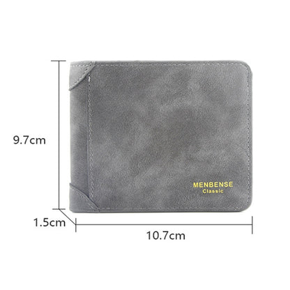 Menbense Matte Short Large Capacity Fashion Casual Adapter Male Wallet, Light Grey, Navy Blue, Black, Dark Gray, Light Brown