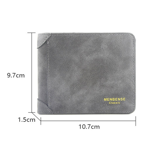 Menbense Matte Short Large Capacity Fashion Casual Adapter Male Wallet, Light Grey, Navy Blue, Black, Dark Gray, Light Brown