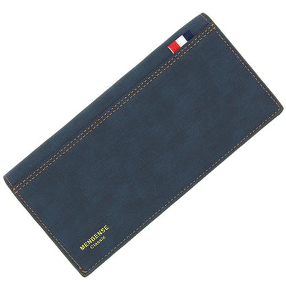 MenBense Matt Male Wallet Long Fashion Large Capacity Male Wallet, Navy Blue, Black, Dark Brown, Light Brown