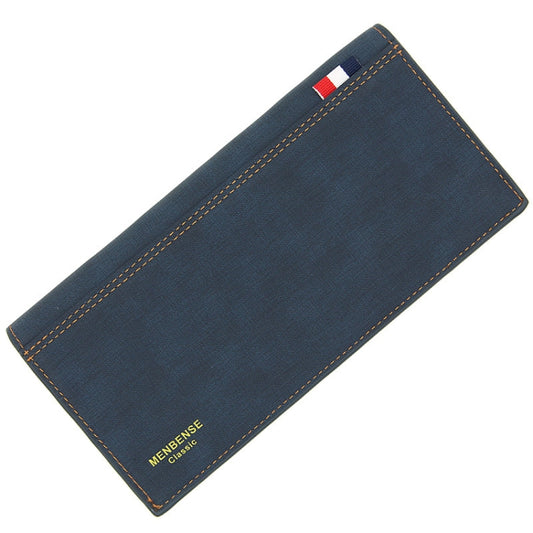 MenBense Matt Male Wallet Long Fashion Large Capacity Male Wallet, Navy Blue, Black, Dark Brown, Light Brown