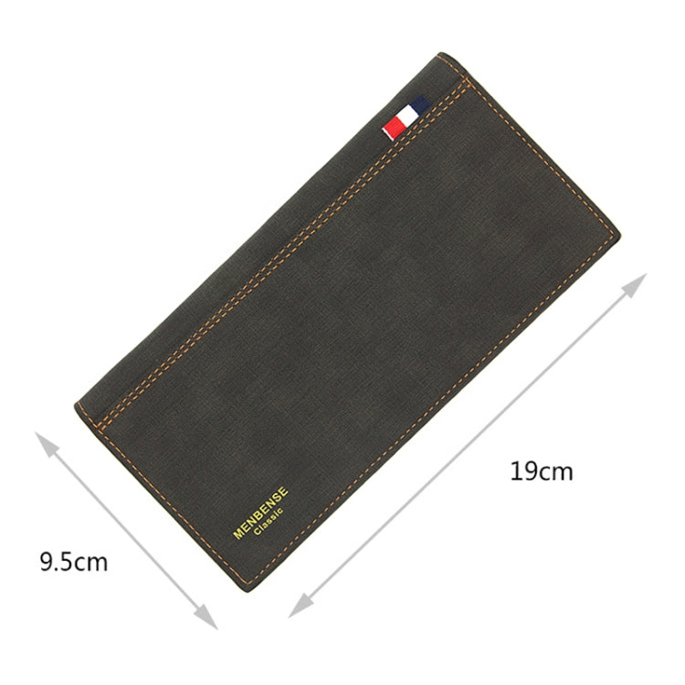 MenBense Matt Male Wallet Long Fashion Large Capacity Male Wallet, Navy Blue, Black, Dark Brown, Light Brown