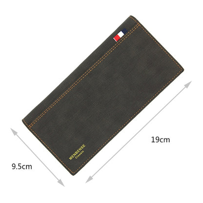 MenBense Matt Male Wallet Long Fashion Large Capacity Male Wallet, Navy Blue, Black, Dark Brown, Light Brown