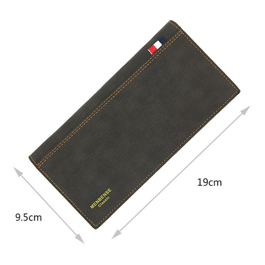 MenBense Matt Male Wallet Long Fashion Large Capacity Male Wallet, Navy Blue, Black, Dark Brown, Light Brown