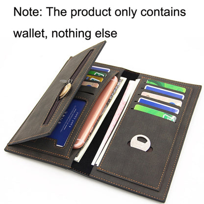 MenBense Matt Male Wallet Long Fashion Large Capacity Male Wallet, Navy Blue, Black, Dark Brown, Light Brown