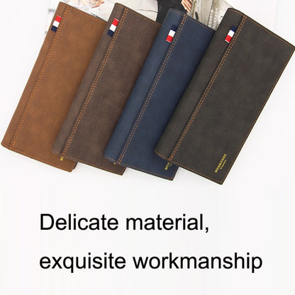 MenBense Matt Male Wallet Long Fashion Large Capacity Male Wallet, Navy Blue, Black, Dark Brown, Light Brown